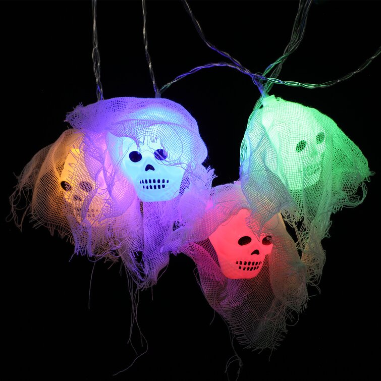 The Holiday Aisle® 1.93'' Halloween Skeleton Skull String Lights